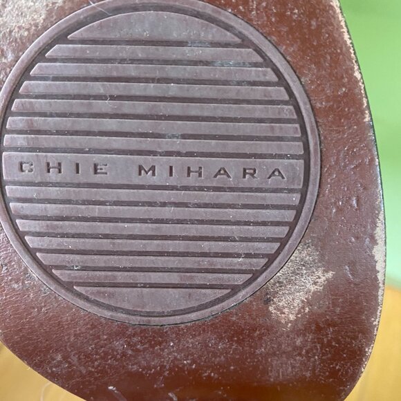 Women's Black Leather Mid Calf Boots Brand CHIE MIHARA - Picture 7 of 9